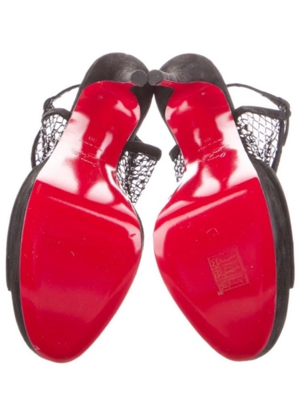 CHRISTIAN LOUBOUTIN Plougesta Alta Strass 150 Black Suede Platform Heels - Picture 11 of 11